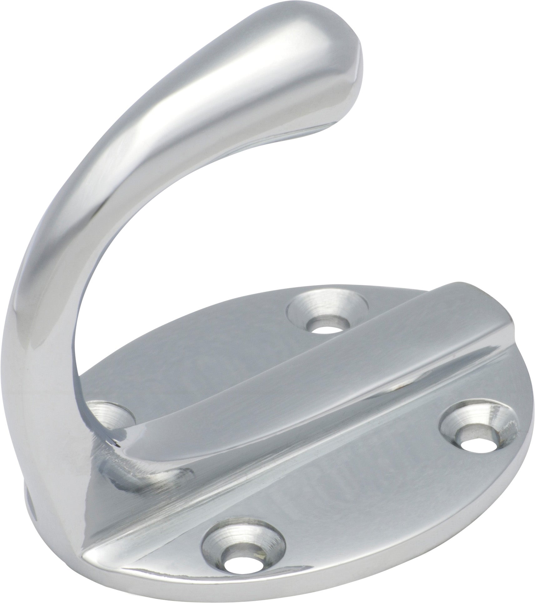 Single Robe Hooks - Oval Backplate Chrome Plated