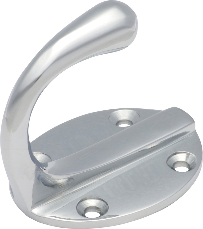 Single Robe Hooks - Oval Backplate Chrome Plated