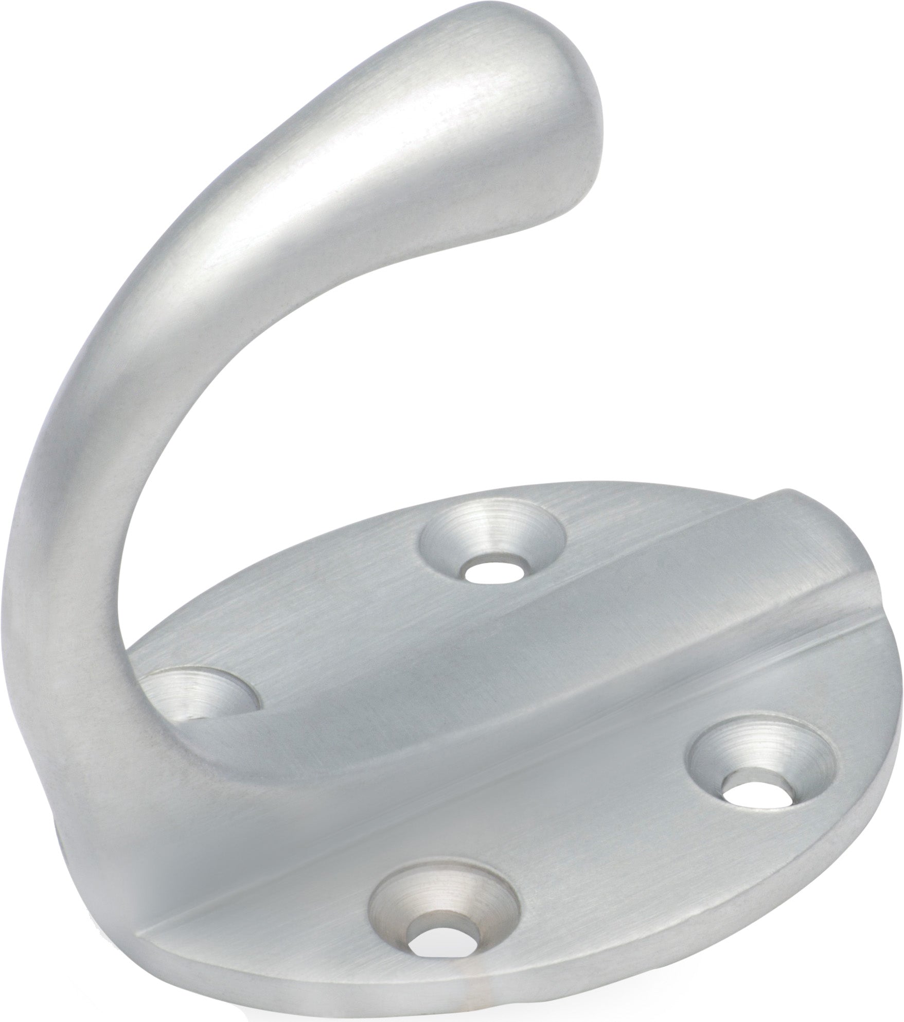 Single Robe Hooks - Oval Backplate Satin Chrome