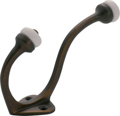 Porcelain Tip Hat & Coat Hooks Antique Brass