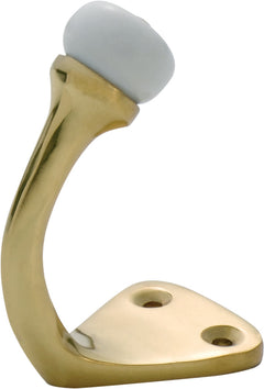 Porcelain Tip Robe Hooks Polished Brass