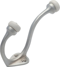Porcelain Tip Hat & Coat Hooks Satin Chrome