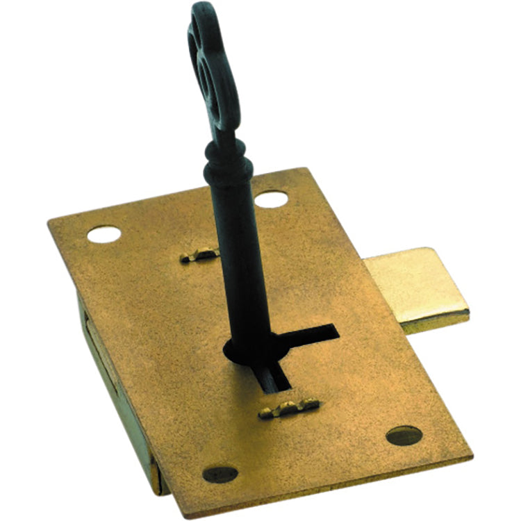 Cupboard Lock Brass / H76xW37mm
