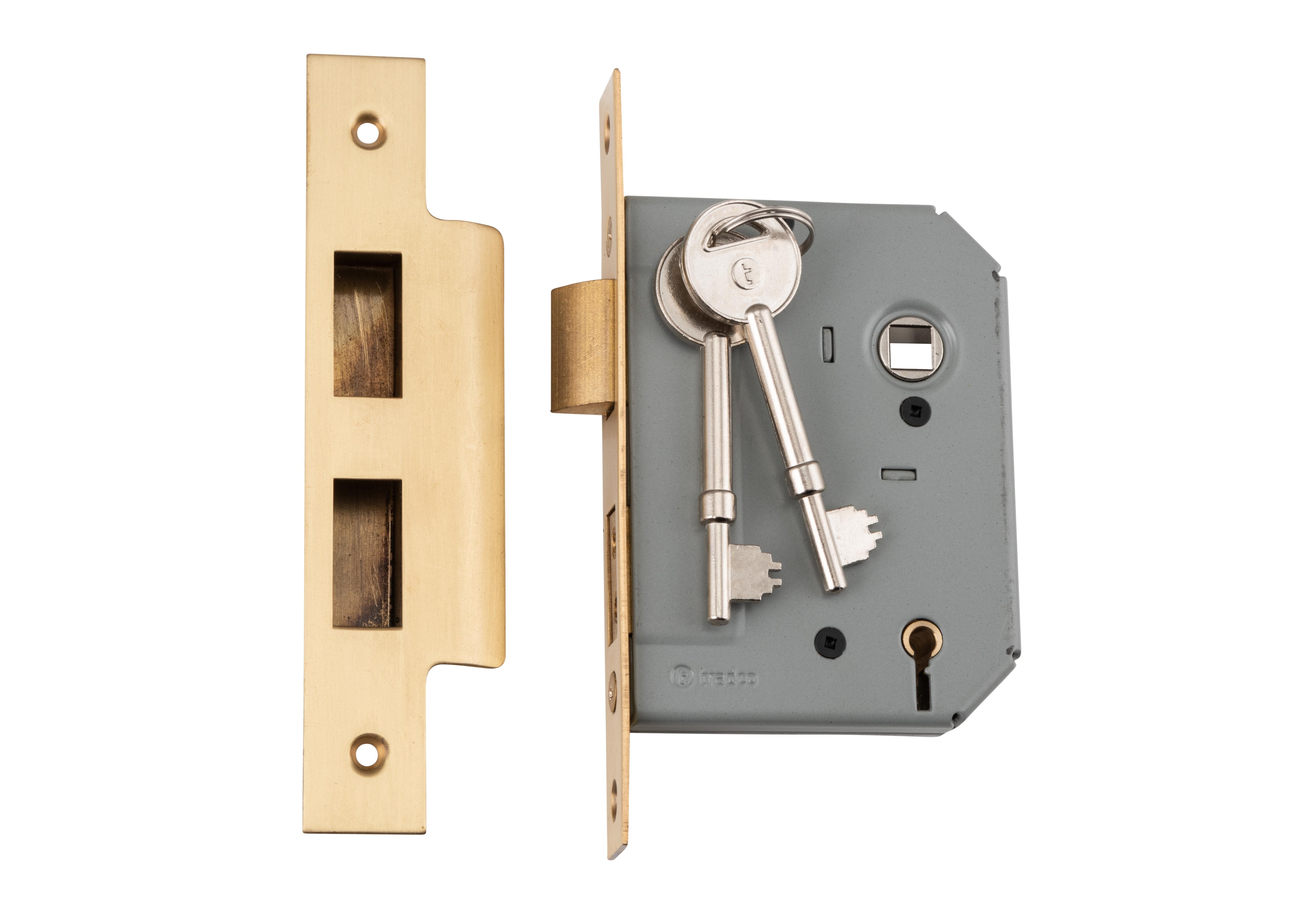 Mortice Lock 5 Lever Satin Brass / Backset 57mm