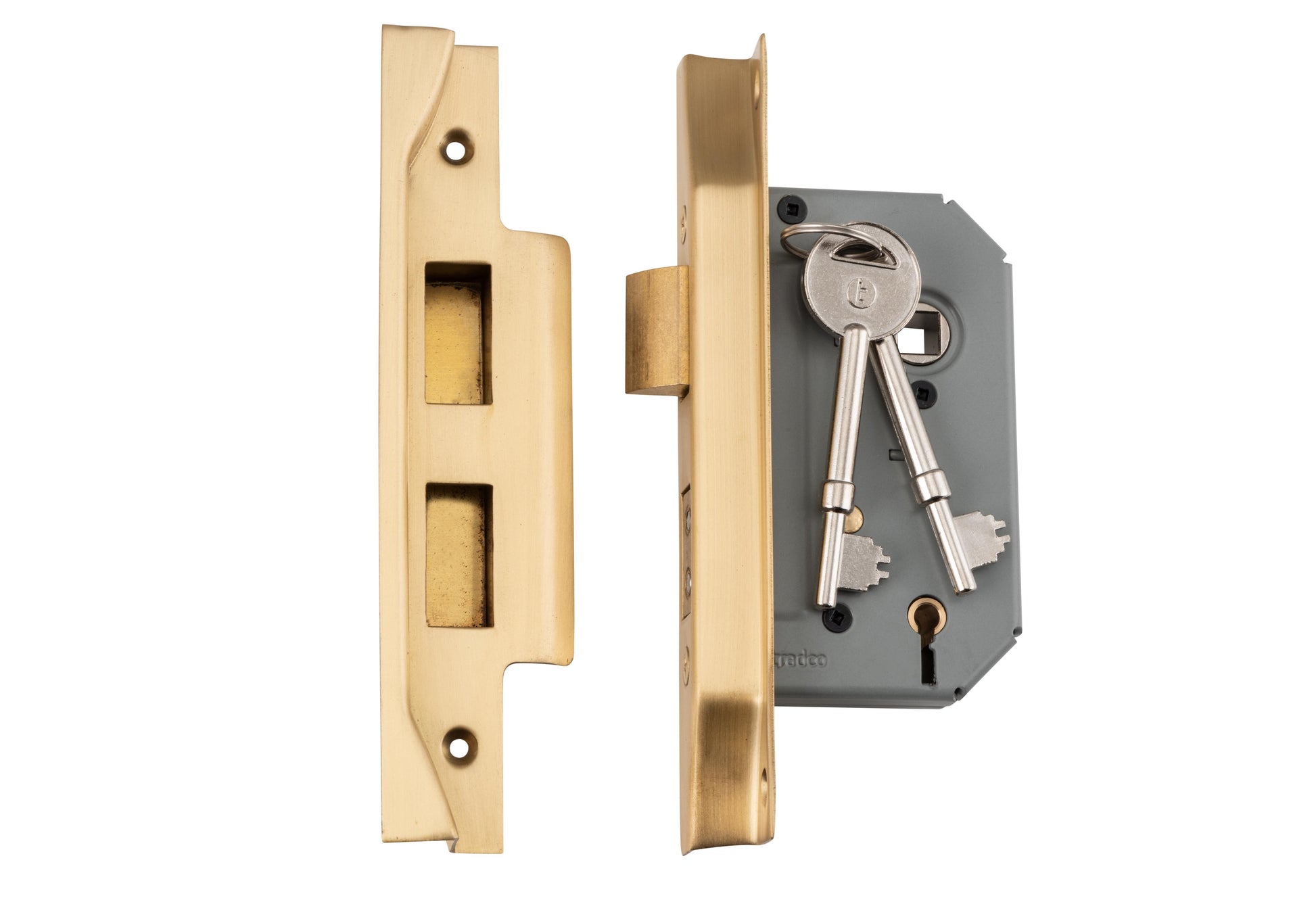 Rebated 5 Lever Mortice Lock Satin Brass / Backset 57mm