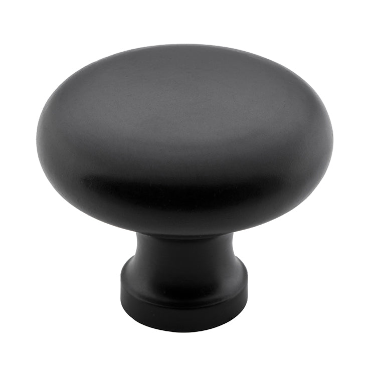 Round Cupboard Knob Matt Black / D38xP32mm