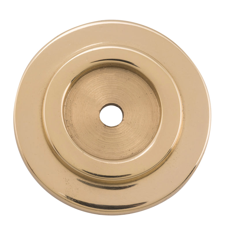 Cupboard Knob Backplate Polished Brass / D25mm