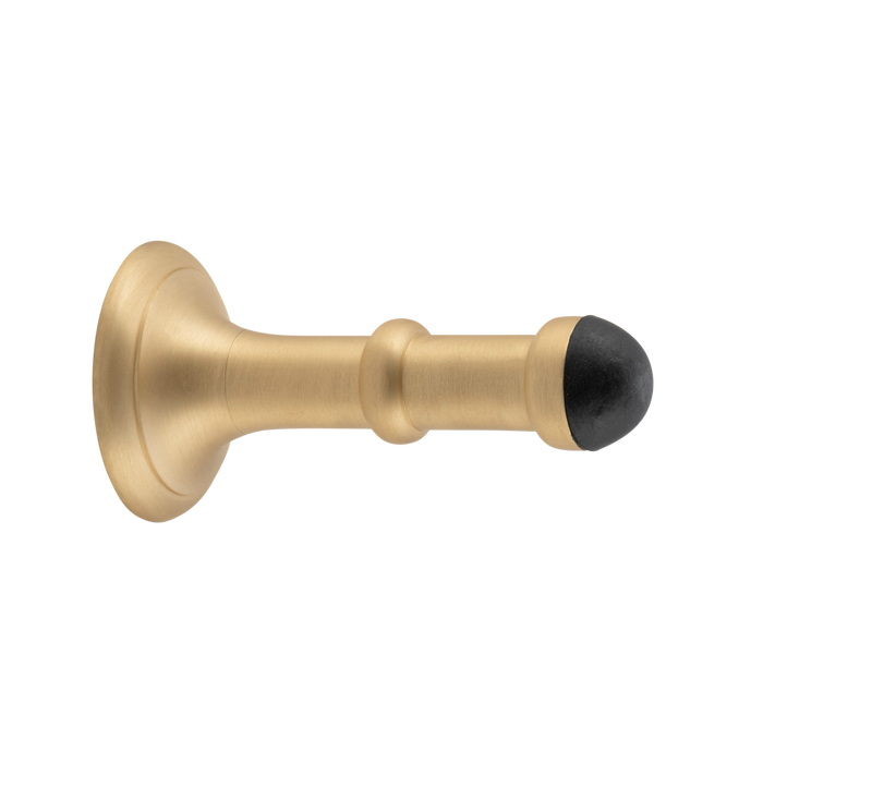 Small Concealed Fix Door Stop Satin Brass
