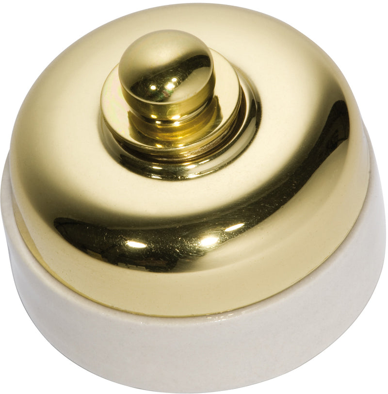 Porcelain Base Fan Controller Polished Brass