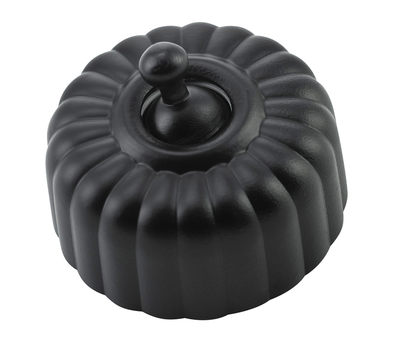 Fluted Light Switches Matt Black