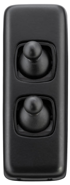 Flat Plate 2 Gang Toggle Switches Matt Black / W30mm