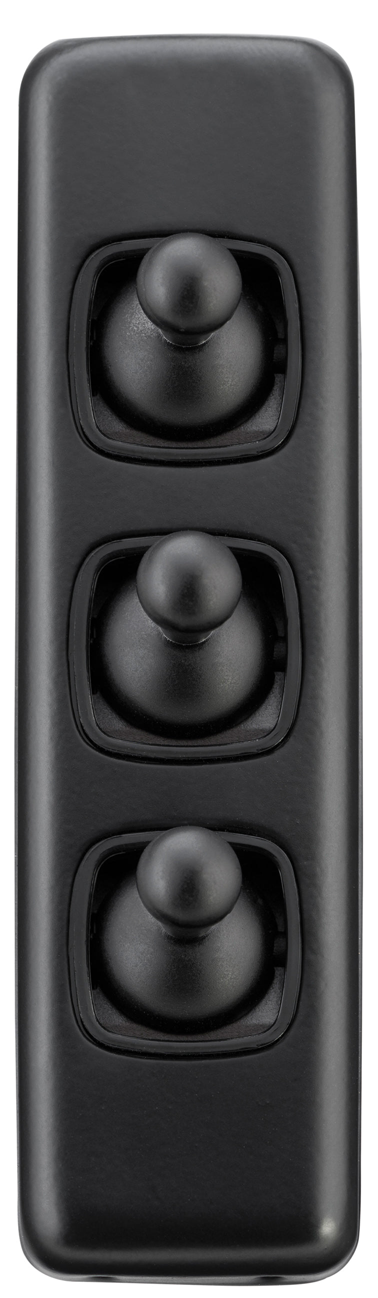 Flat Plate 3 Gang Toggle Switches Matt Black / W30mm