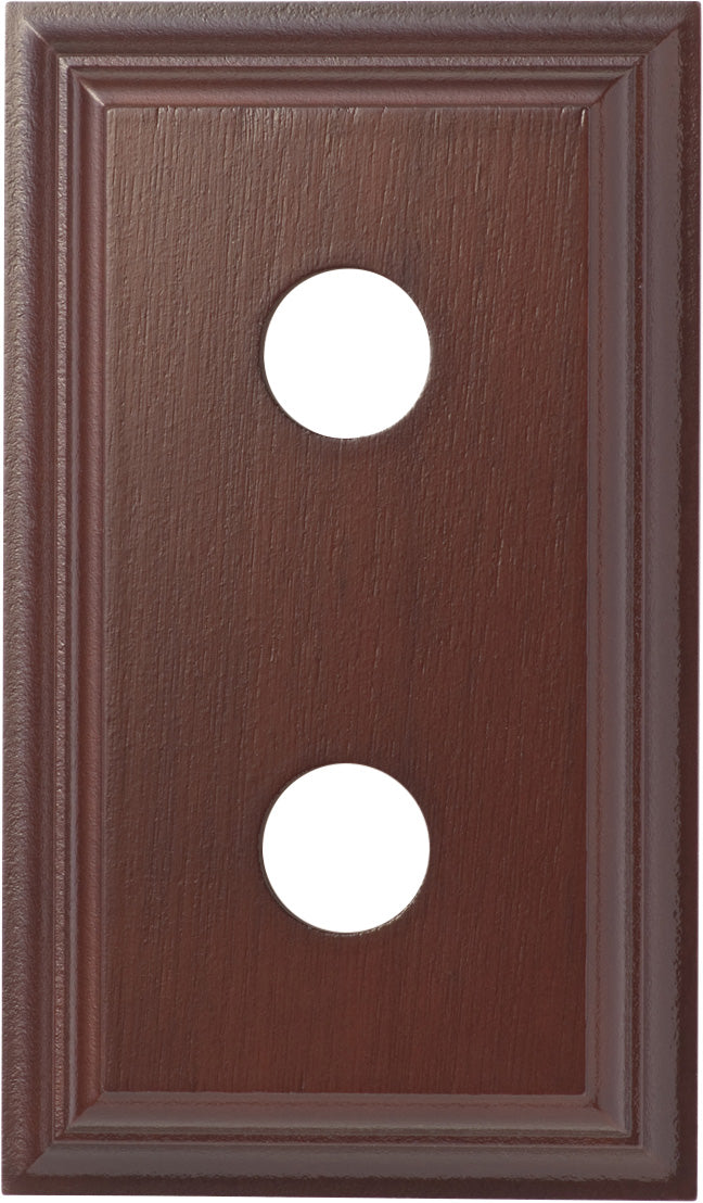 Double Switch & Socket Wood Blocks - Classic Profile Cedar Finish