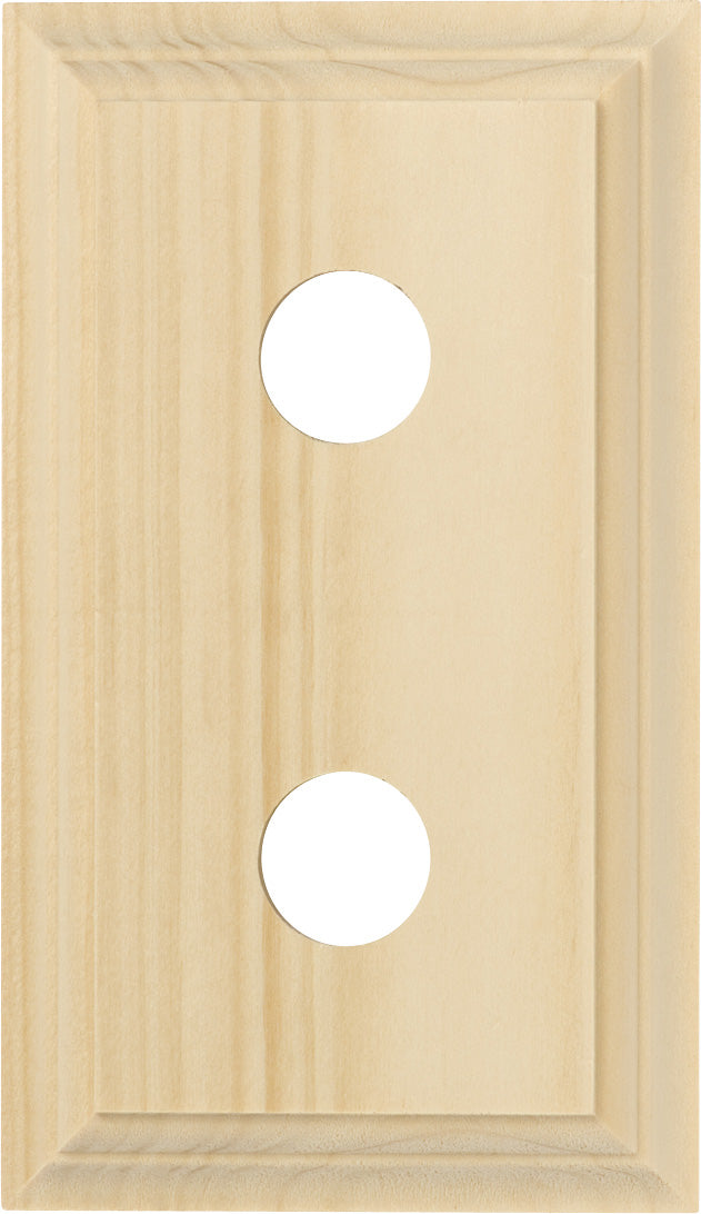 Double Switch & Socket Wood Blocks - Classic Profile Pine