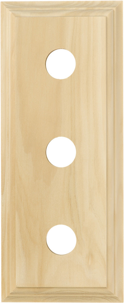 Triple Switch & Socket Wood Blocks - Classic Profile Pine