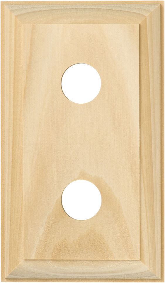 Double Switch & Socket Wood Blocks - Traditional Profile Pine