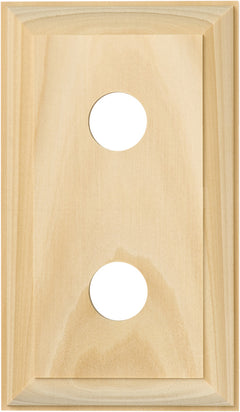 Double Switch & Socket Wood Blocks - Traditional Profile Pine