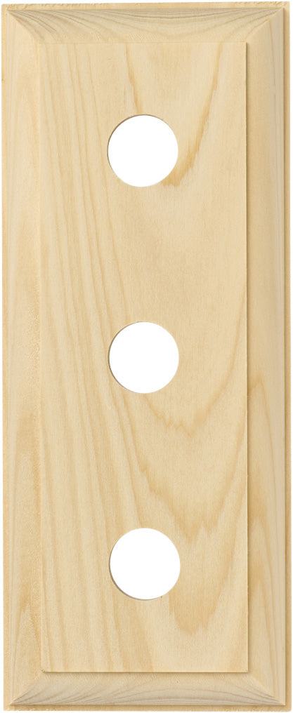 Triple Switch & Socket Wood Blocks - Traditional Profile Pine