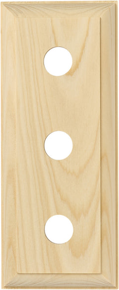 Triple Switch & Socket Wood Blocks - Traditional Profile Pine