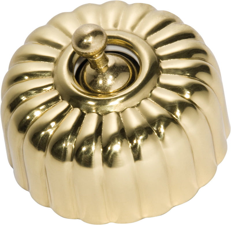 Fluted Light Switches Polished Brass