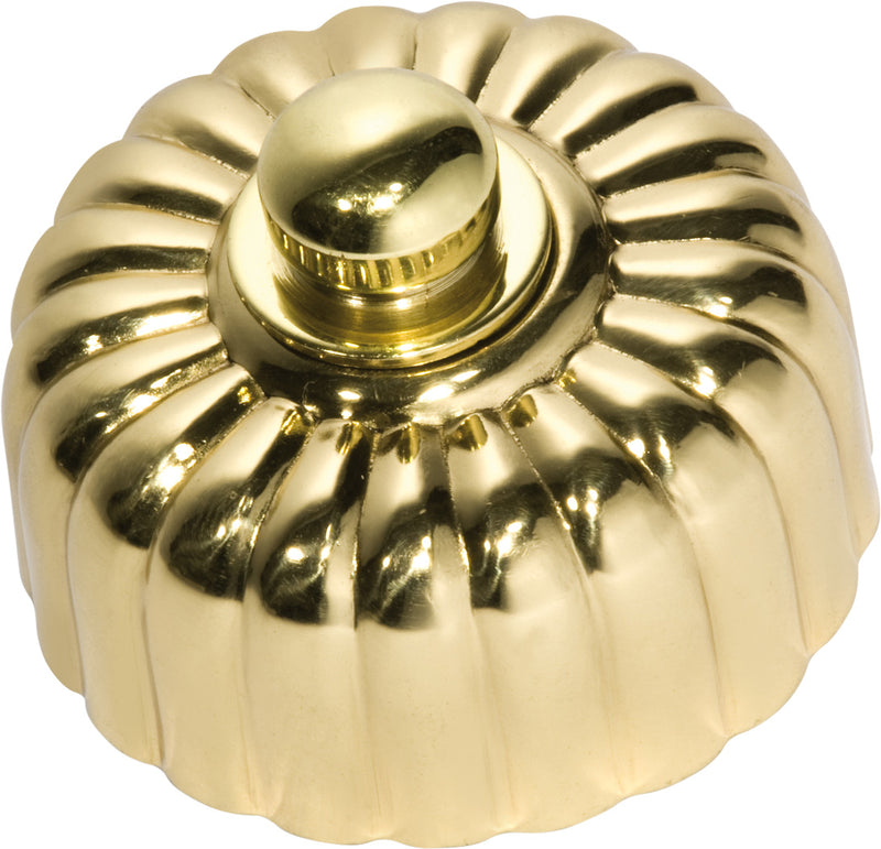 Fluted Fan Controller Polished Brass