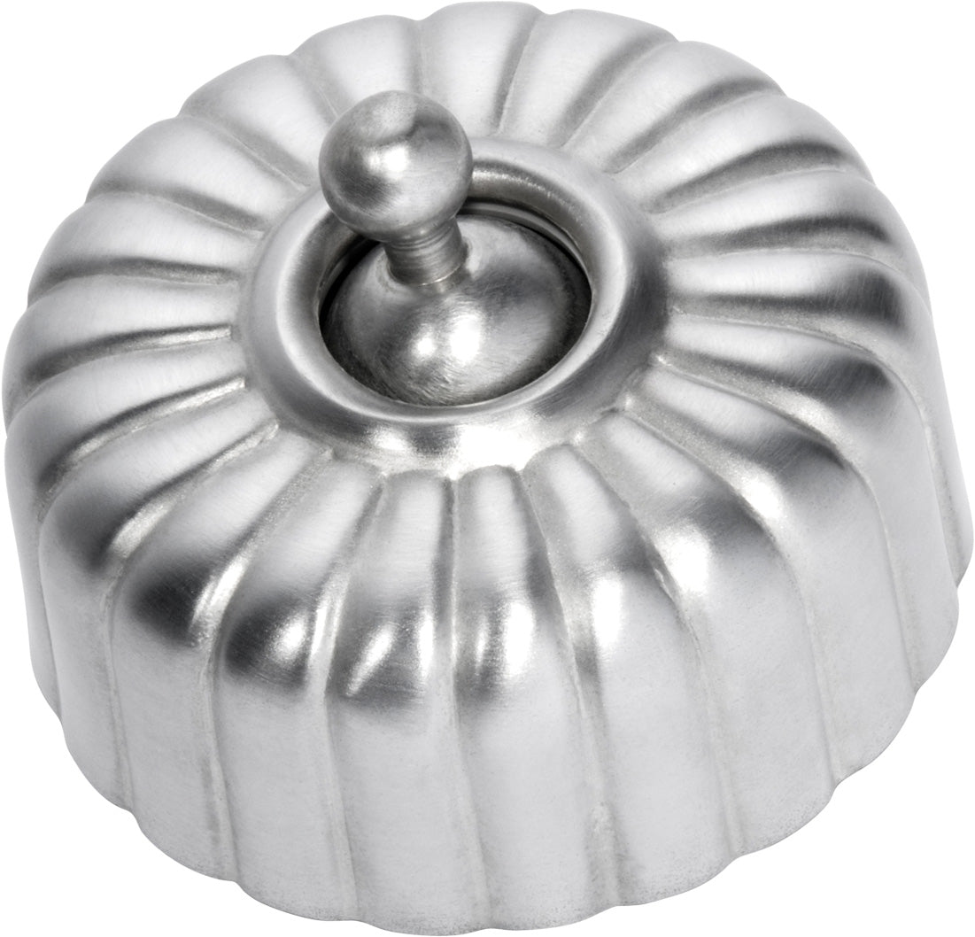 Fluted Light Switches Satin Chrome