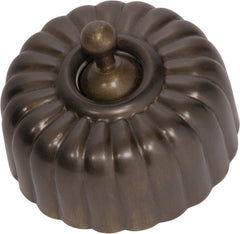 Fluted Light Switches Antique Brass