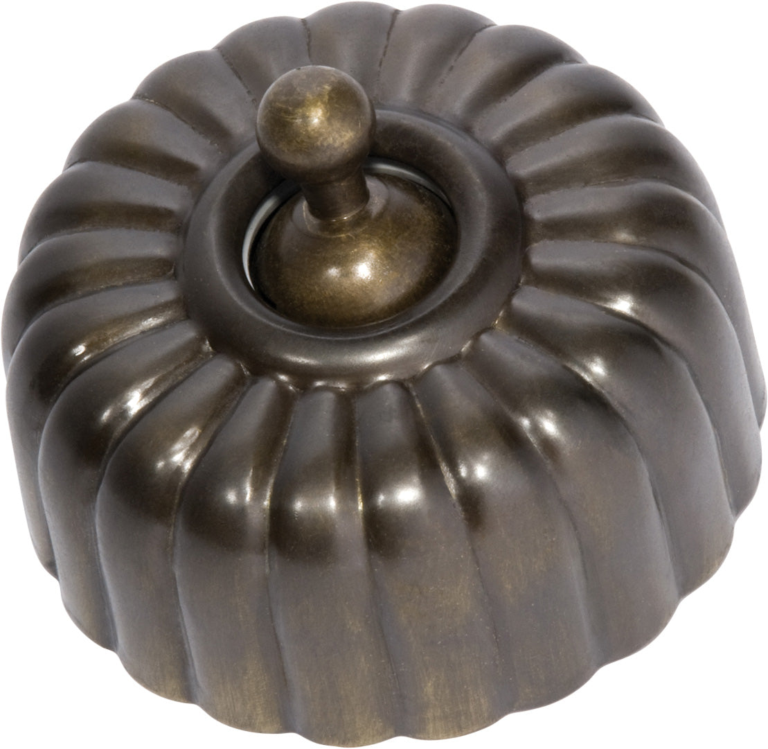 Fluted Light Switches Antique Brass