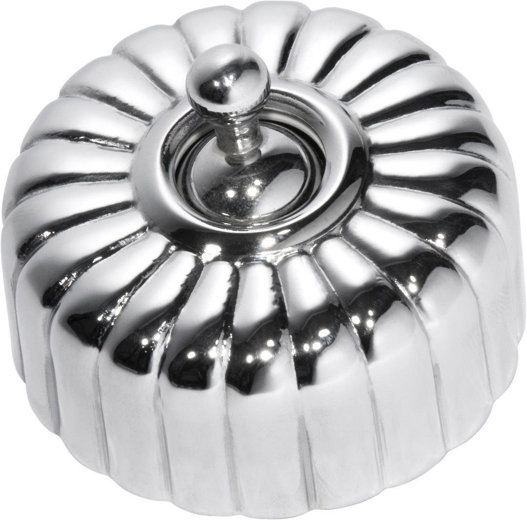 Fluted Light Switches Chrome Plated