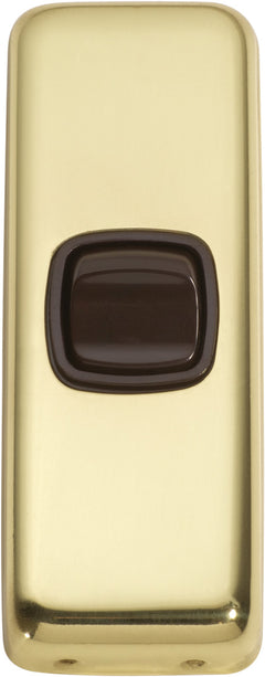 Flat Plate 1 Gang Rocker Switches Polished Brass / W30mm