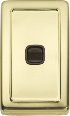 Flat Plate 1 Gang Rocker Switches Polished Brass / W72mm