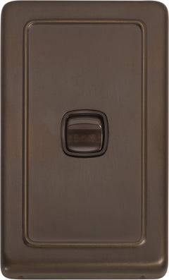 Flat Plate 1 Gang Rocker Switches Antique Brass / W72mm