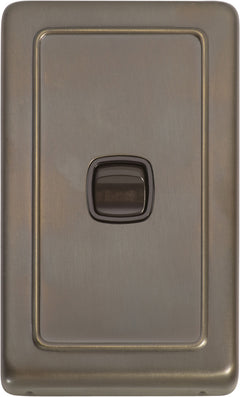 Flat Plate 1 Gang Rocker Switches Antique Brass / W72mm