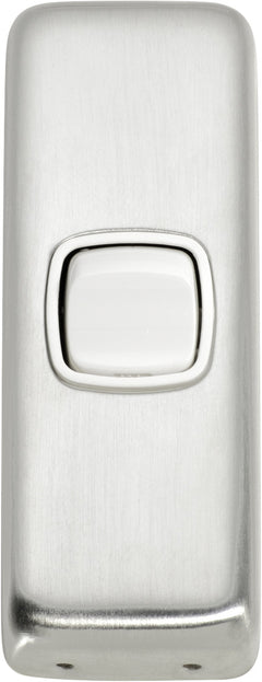 Flat Plate 1 Gang Rocker Switches Satin Chrome / W30mm