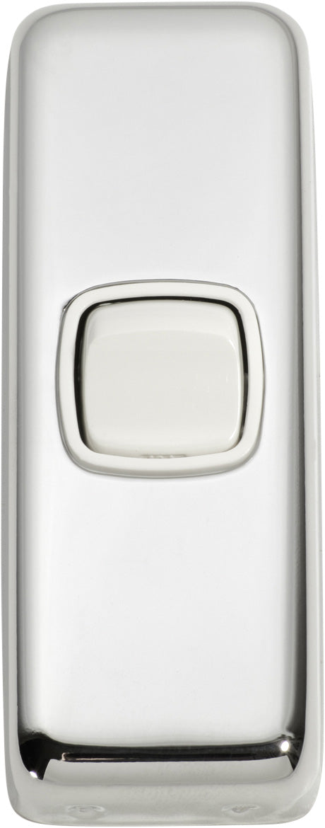 Flat Plate 1 Gang Rocker Switches Chrome Plated / W30mm