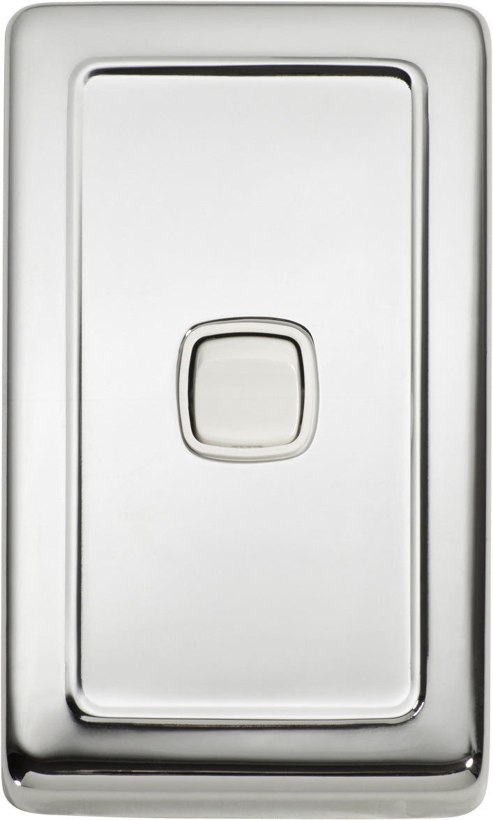 Flat Plate 1 Gang Rocker Switches Chrome Plated / W72mm