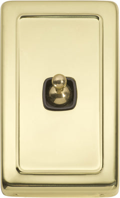 Flat Plate 1 Gang Toggle Switches Polished Brass / W72mm