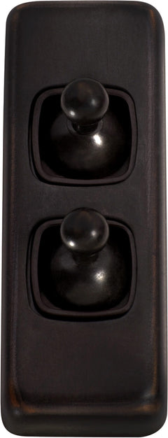 Flat Plate 2 Gang Toggle Switches Antique Copper / W30mm