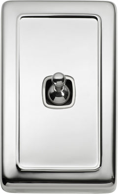Flat Plate 1 Gang Toggle Switches Chrome Plated / W72mm