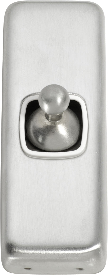 Flat Plate 1 Gang Toggle Switches Satin Chrome / W30mm