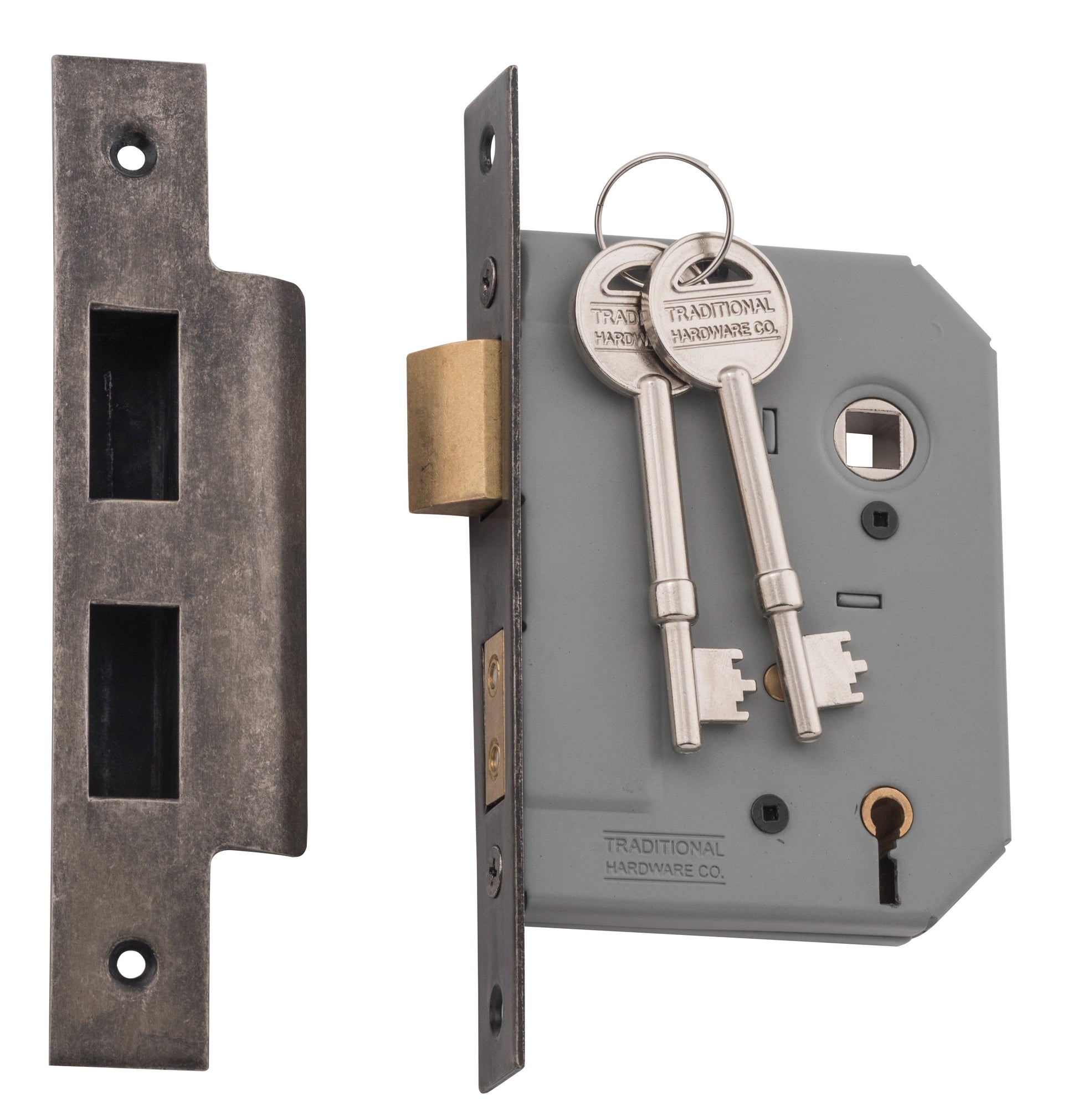 Mortice Lock 5 Lever Rumbled Nickel / Backset 57mm