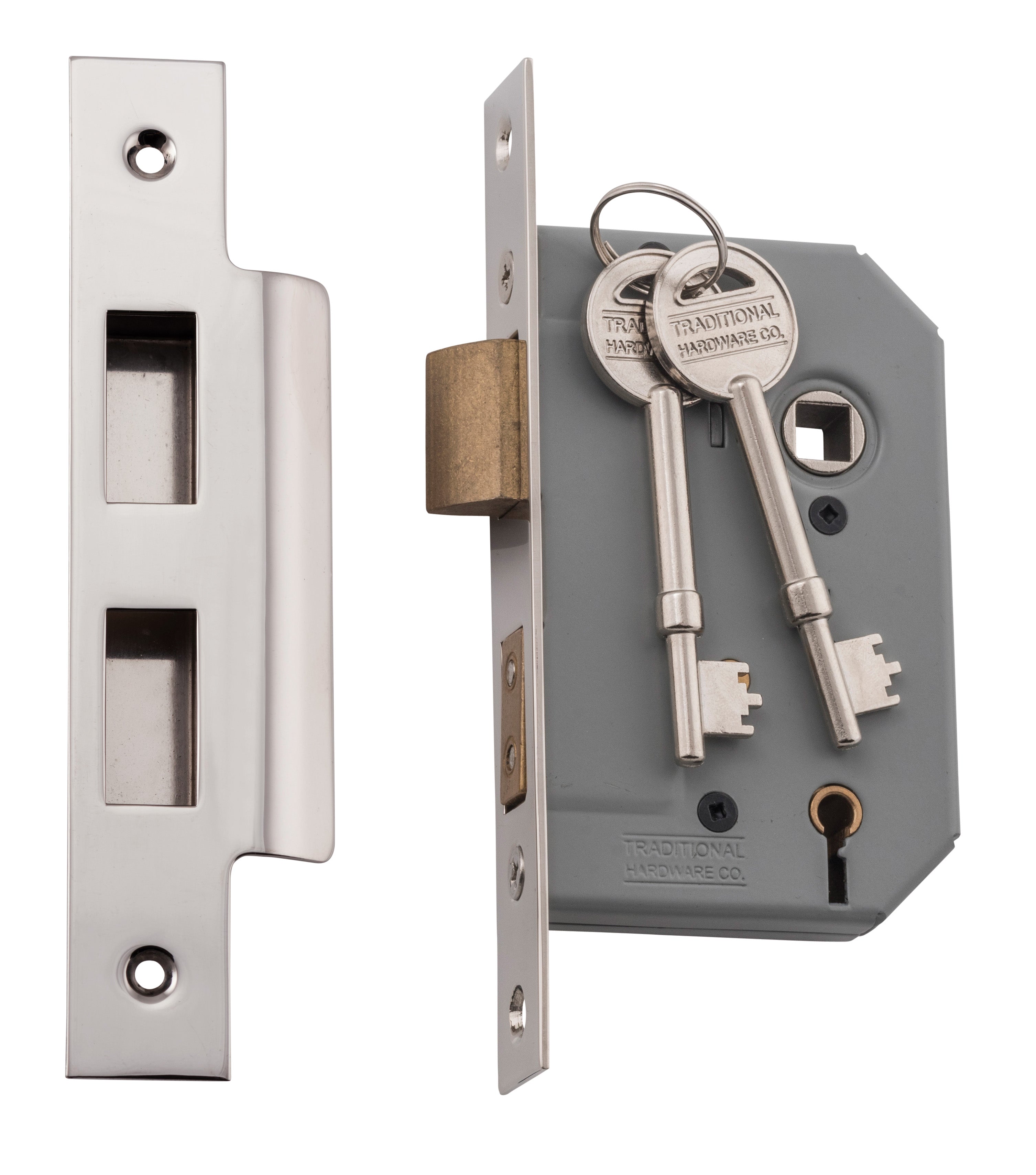 Mortice Lock 5 Lever Polished Nickel / Backset 46mm