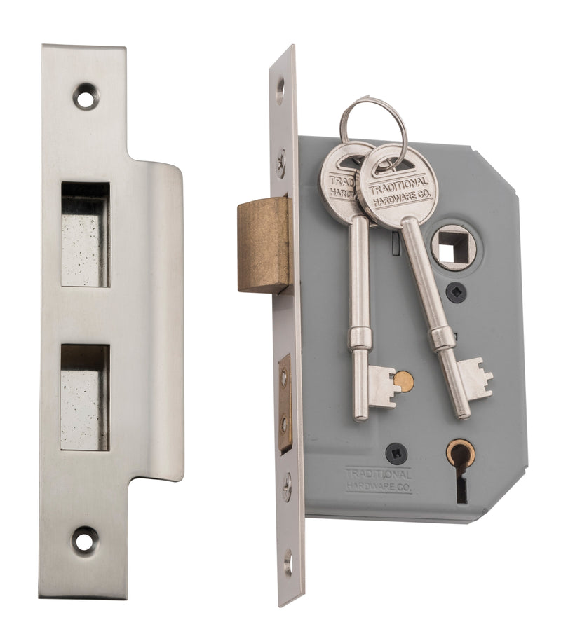 Mortice Lock 5 Lever Satin Nickel / Backset 46mm