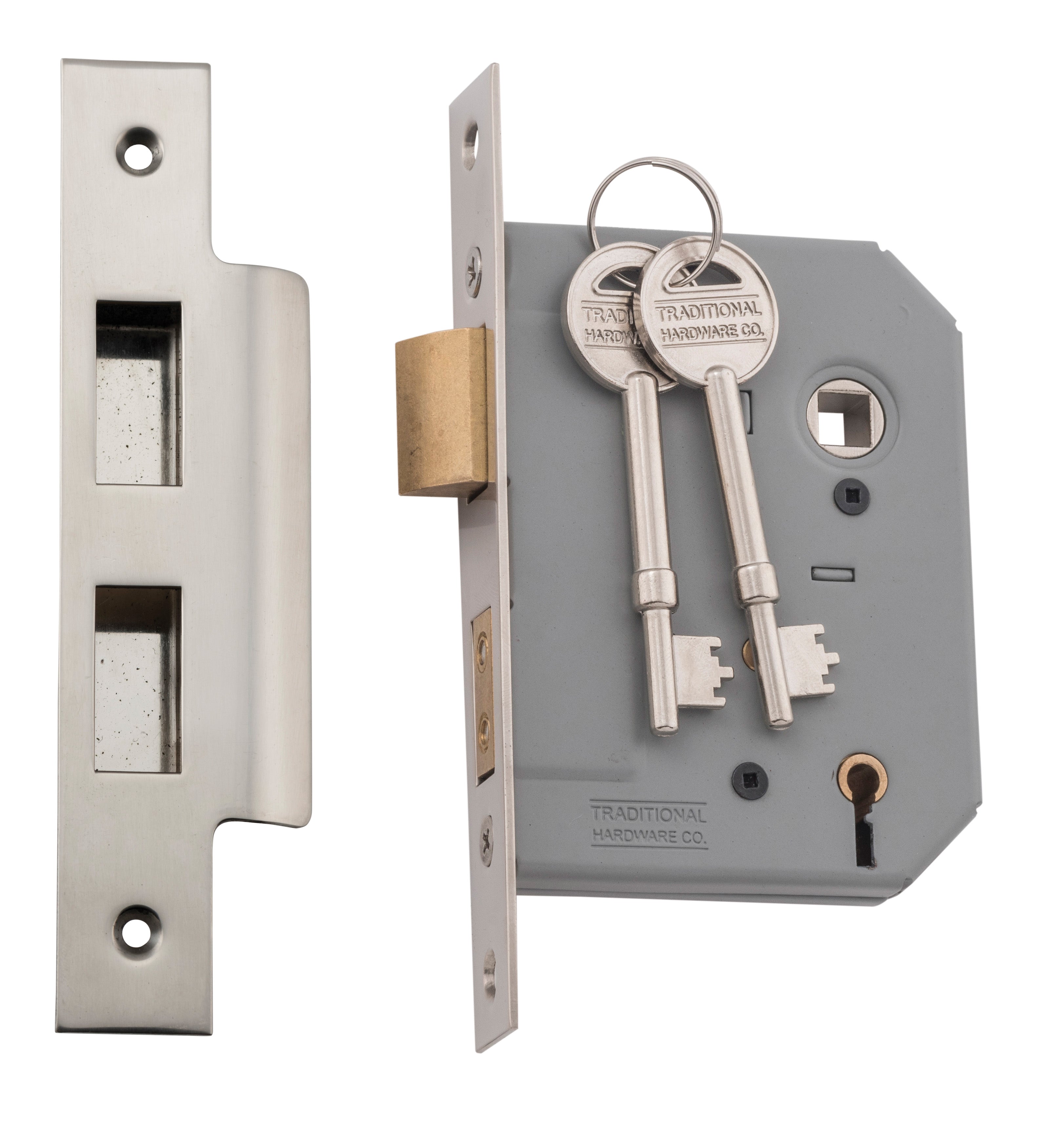 Mortice Lock 5 Lever Satin Nickel / Backset 57mm