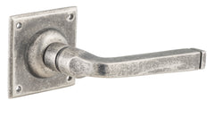 Menton Lever - Square Rose Rumbled Nickel / Passage