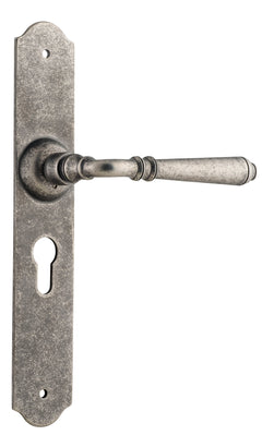 Reims Lever - Long Backplate Rumbled Nickel / Euro | Entrance