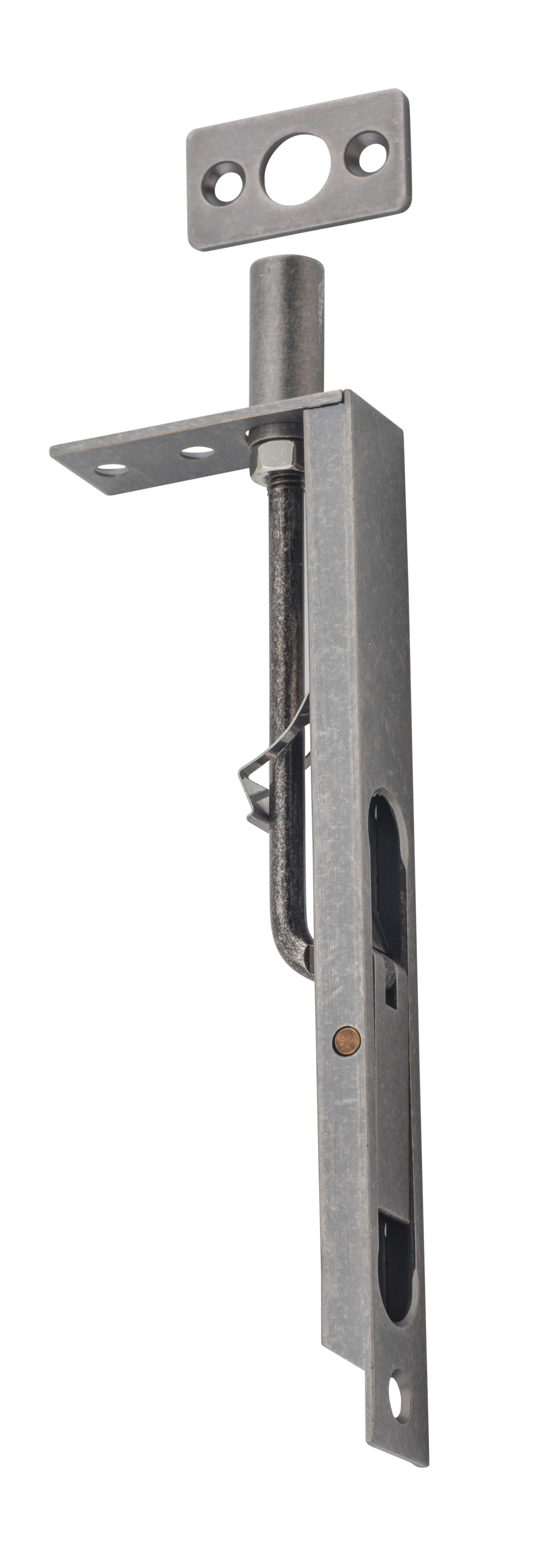 Flush Bolt Rumbled Nickel / L150mm