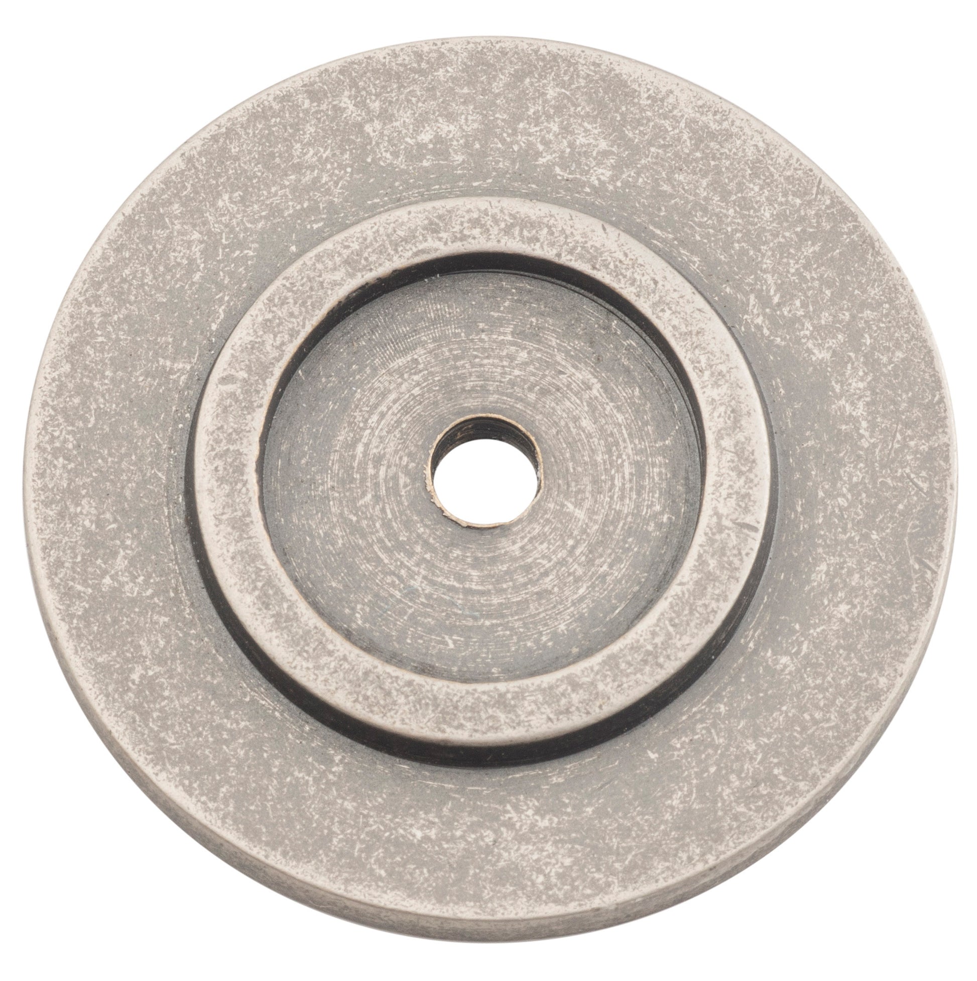 Cupboard Knob Backplate Rumbled Nickel / D25mm