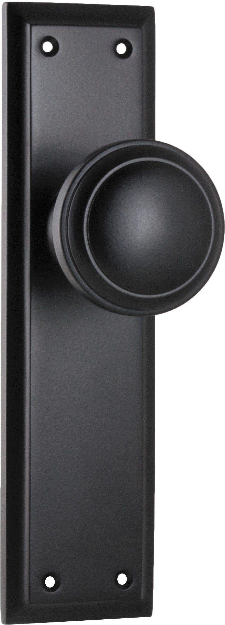 Milton Knob - Long Backplate Matt Black / Latch | Passage