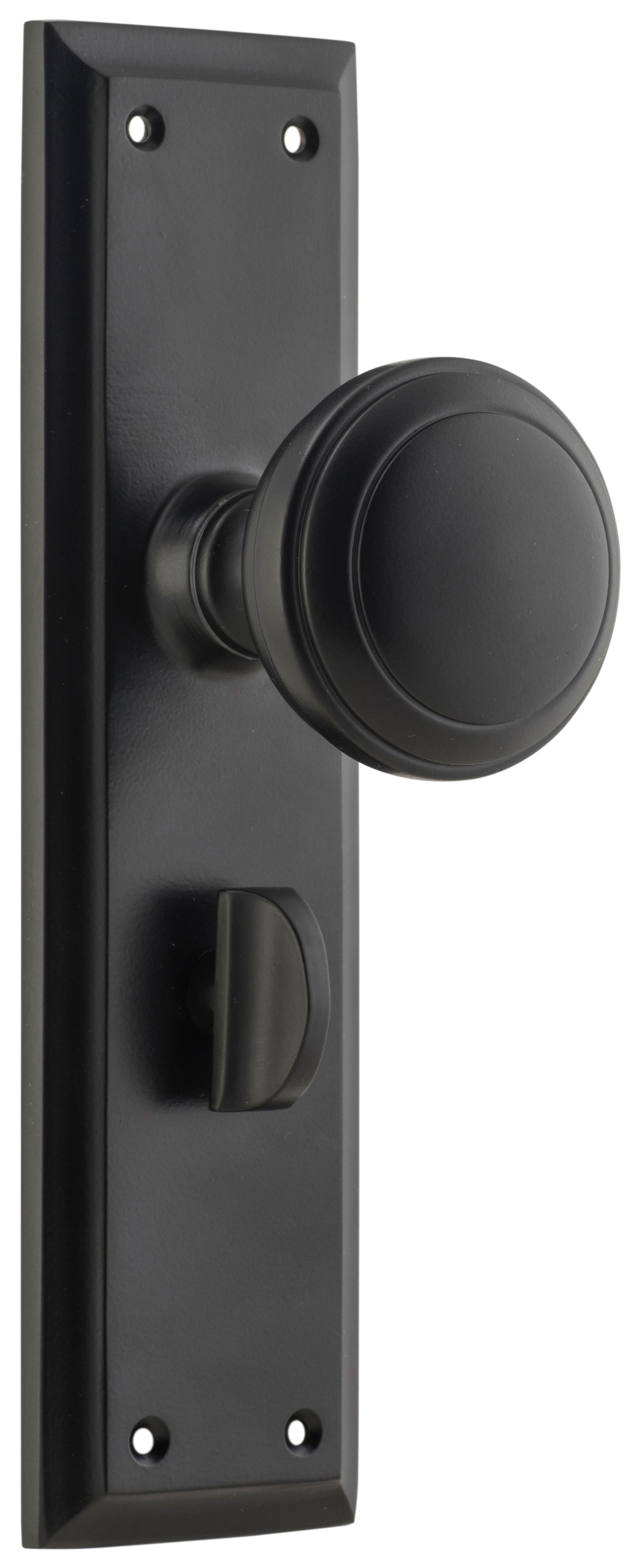 Milton Knob - Long Backplate Matt Black / Privacy | Privacy